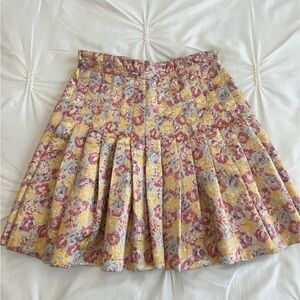Zac Posen Floral Pleated Skirt